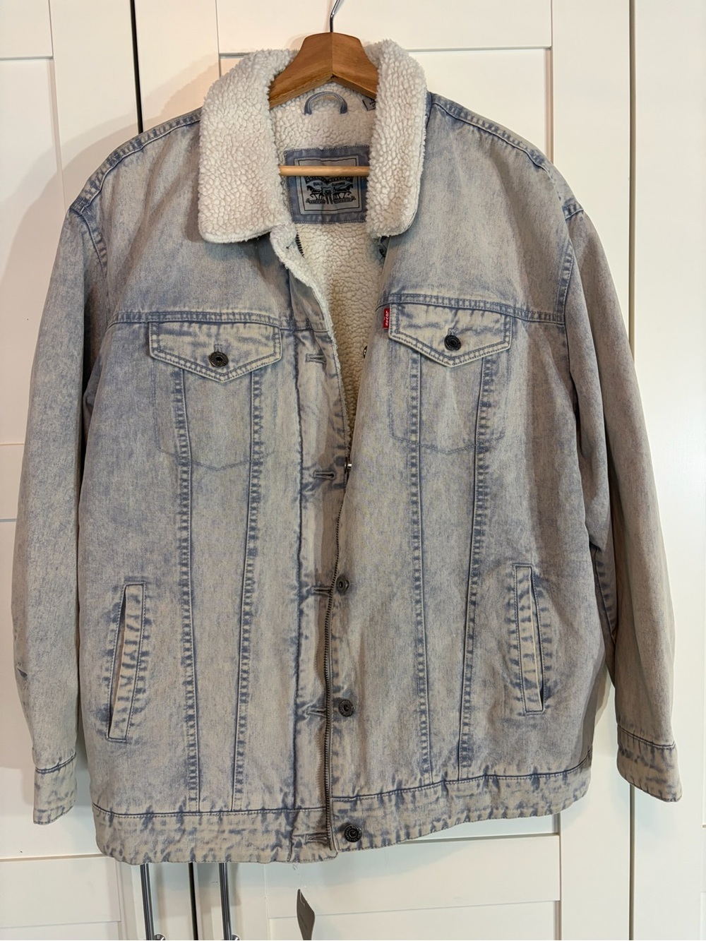 Levi's Light Blue Sherpa-Lined Denim Jacket W